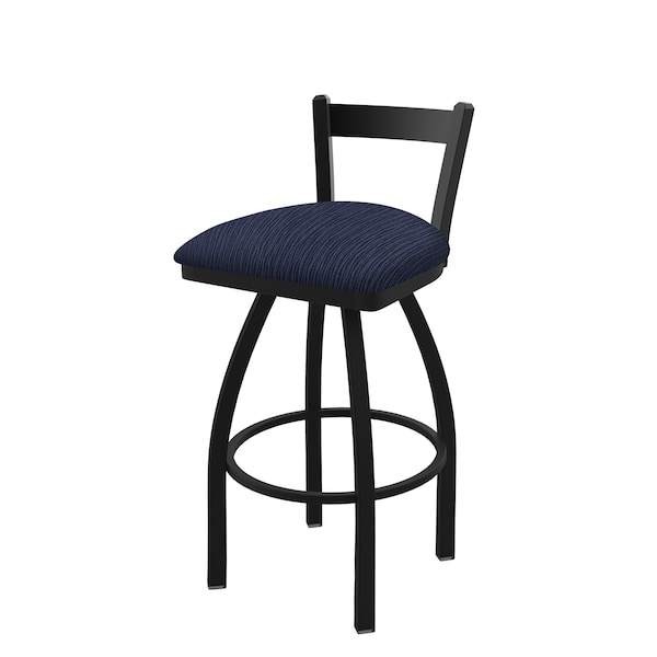 25" Low Back Swivel Counter Stool, Black Wrinkle, Graph Anchor Seat